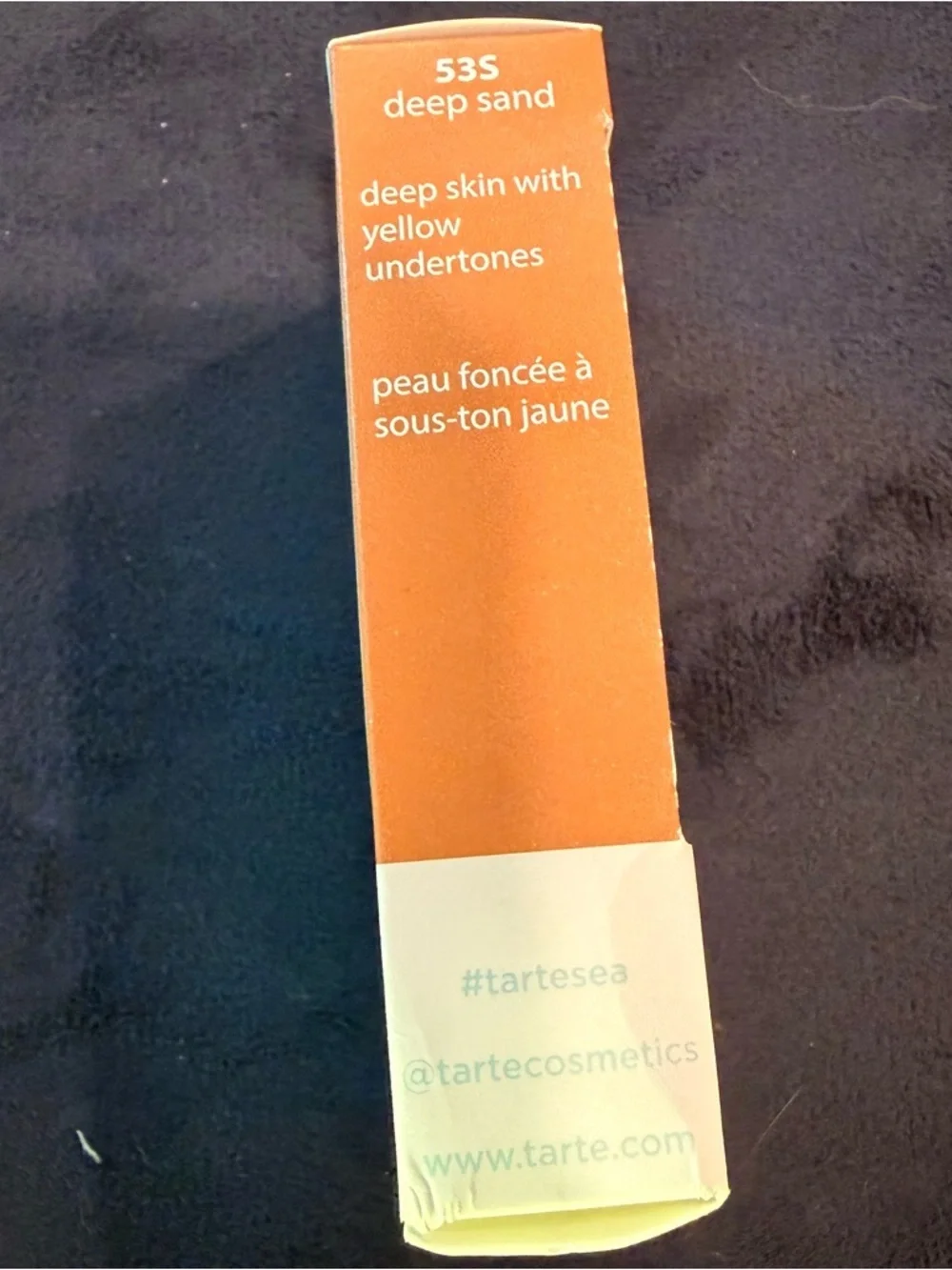 tarte Foundation Box in Orange and Cream - 53S Deep Sand